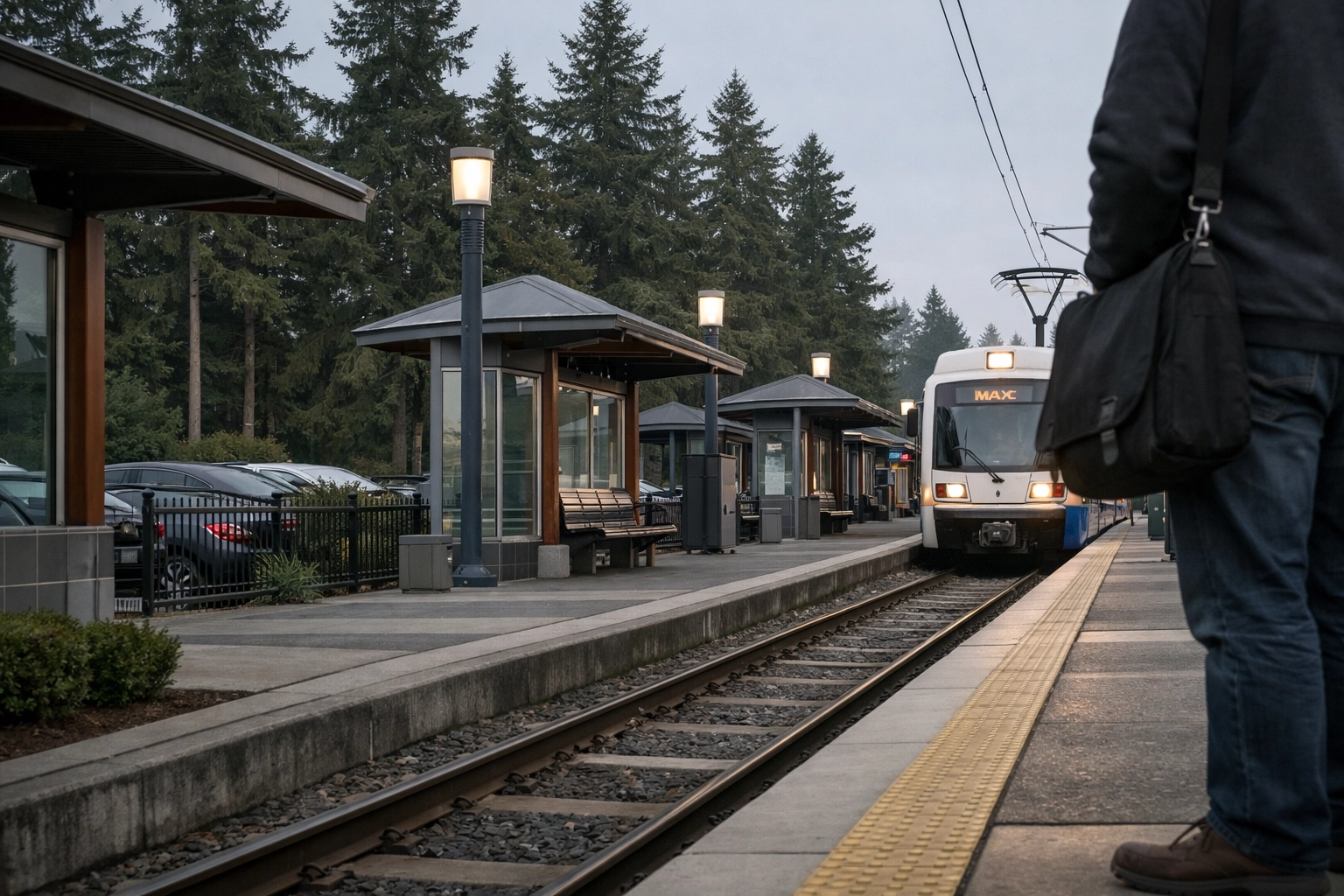 TriMet Bus 57 at a stop along Tualatin Valley Highway near SW 185th Avenue in Aloha