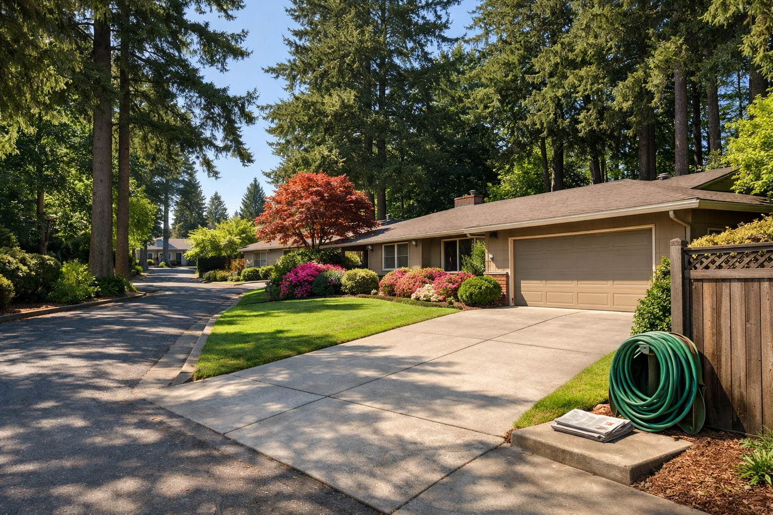 Residential neighborhood in Clackamas, Oregon