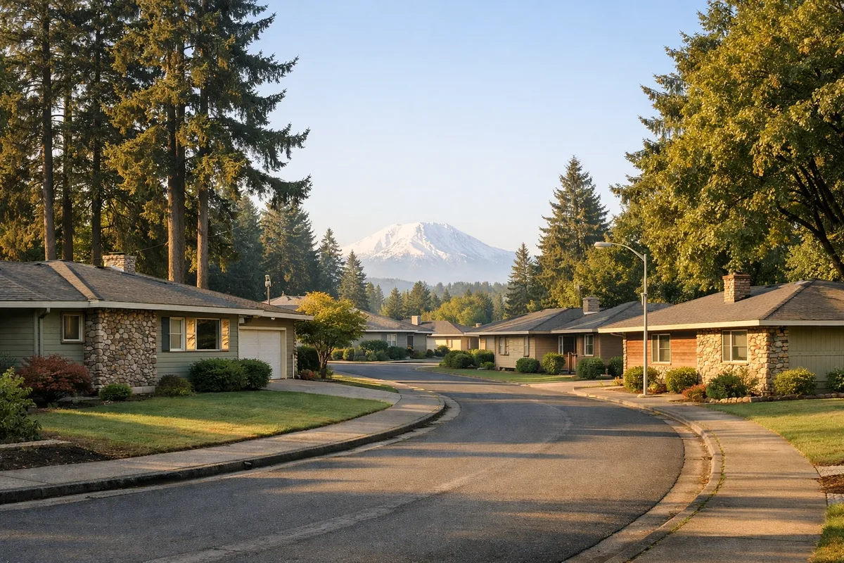 Residential neighborhood in East Portland, Oregon