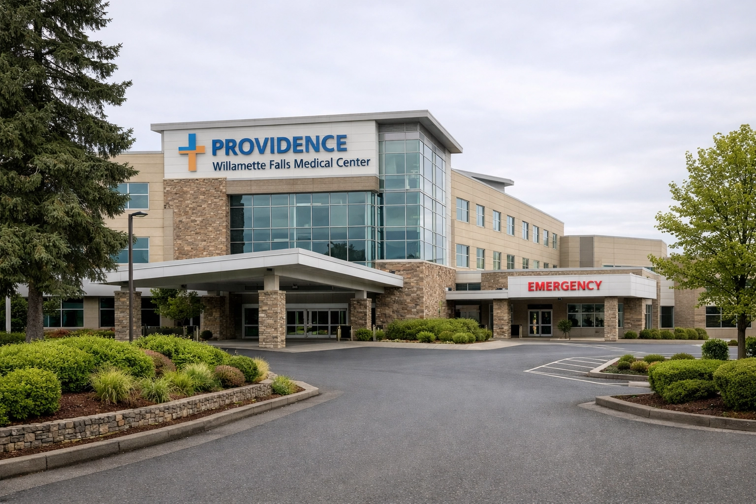 Providence Willamette Falls Medical Center building exterior in Oregon City near Gladstone Oregon