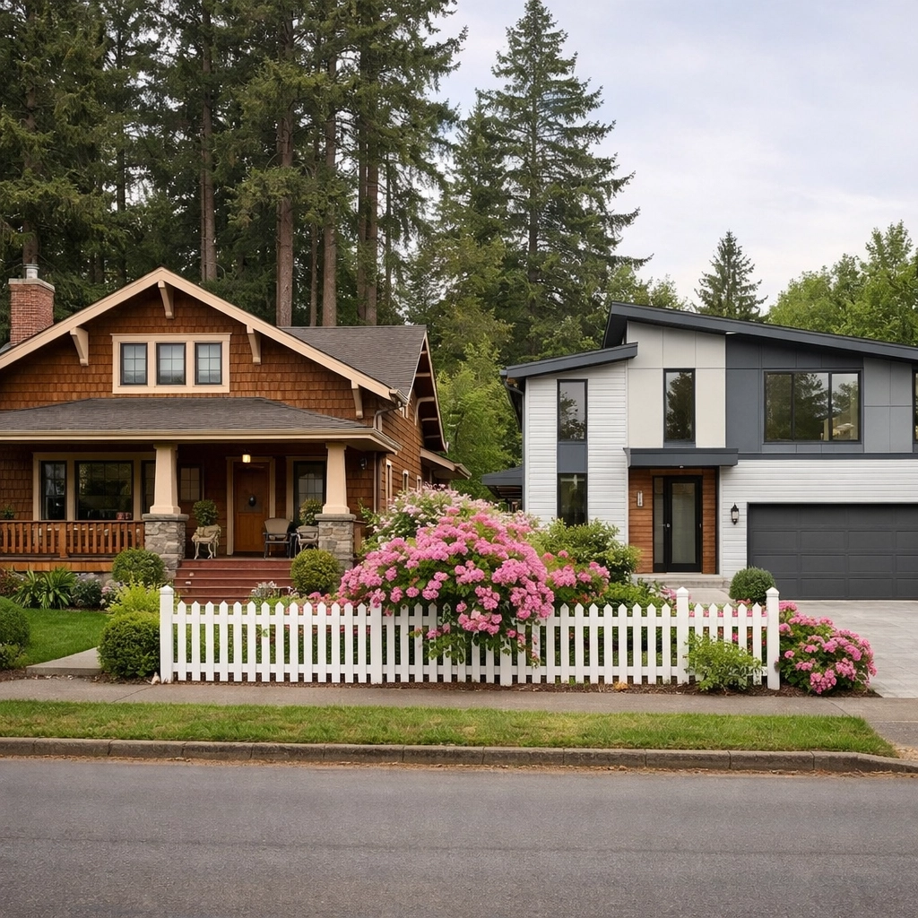 Residential neighborhood in Lake Oswego, Oregon