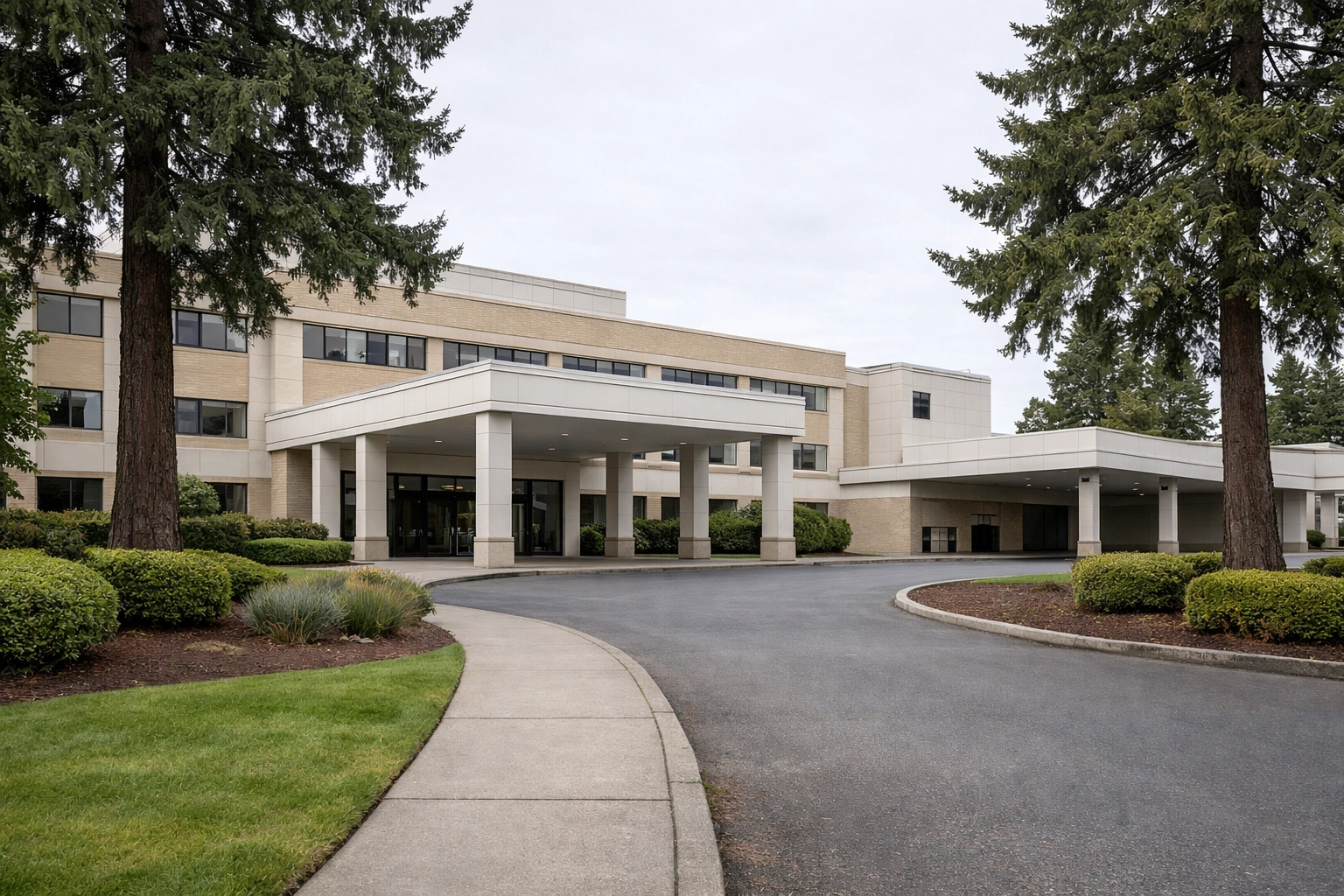 Providence Milwaukie Hospital building exterior on SE 32nd Avenue