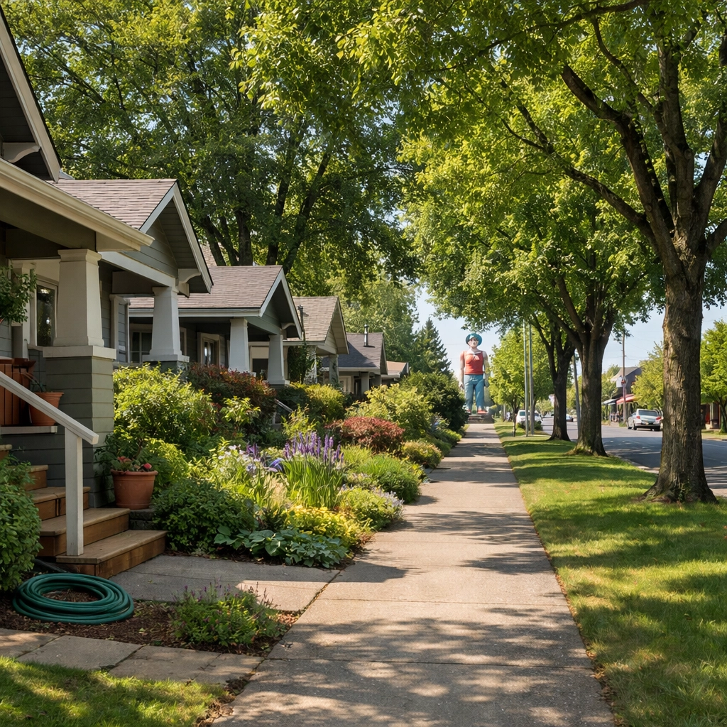Residential neighborhood in North Portland, Oregon
