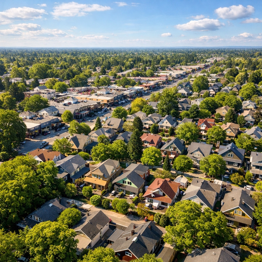 Residential neighborhood in Northeast Portland, Oregon