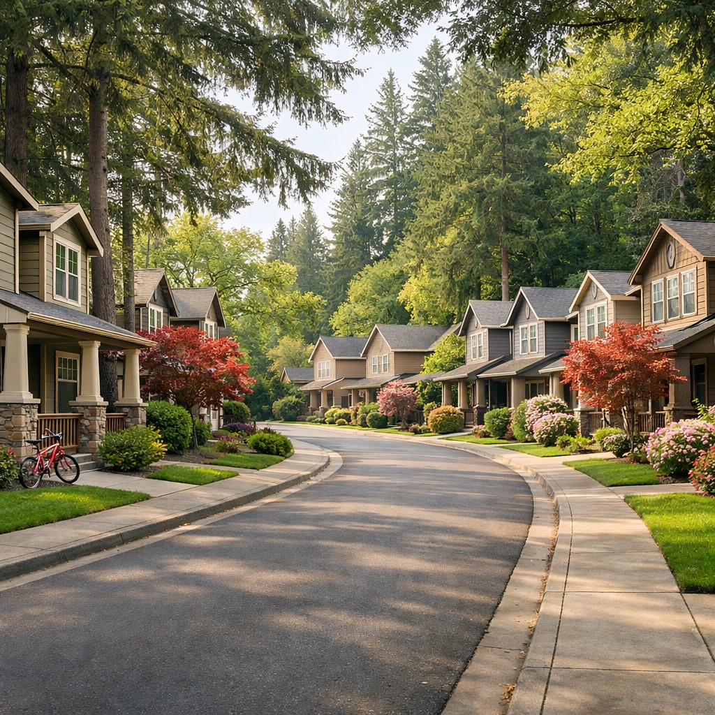 Residential neighborhood in Sherwood, Oregon
