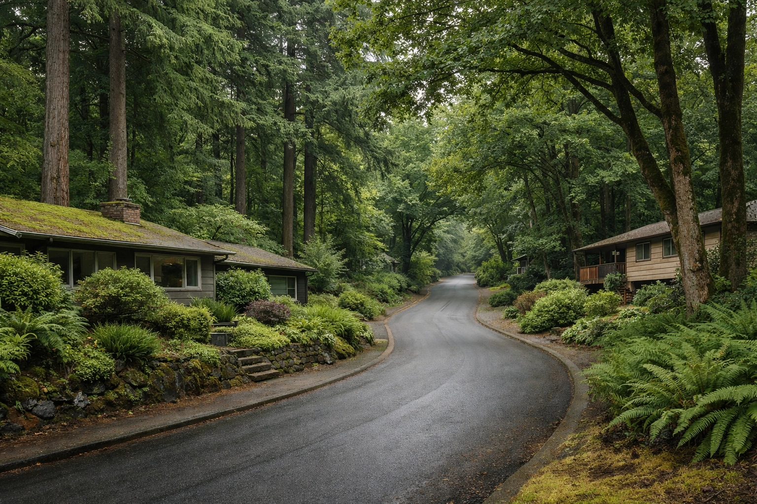 Residential neighborhood in Southwest Portland, Oregon