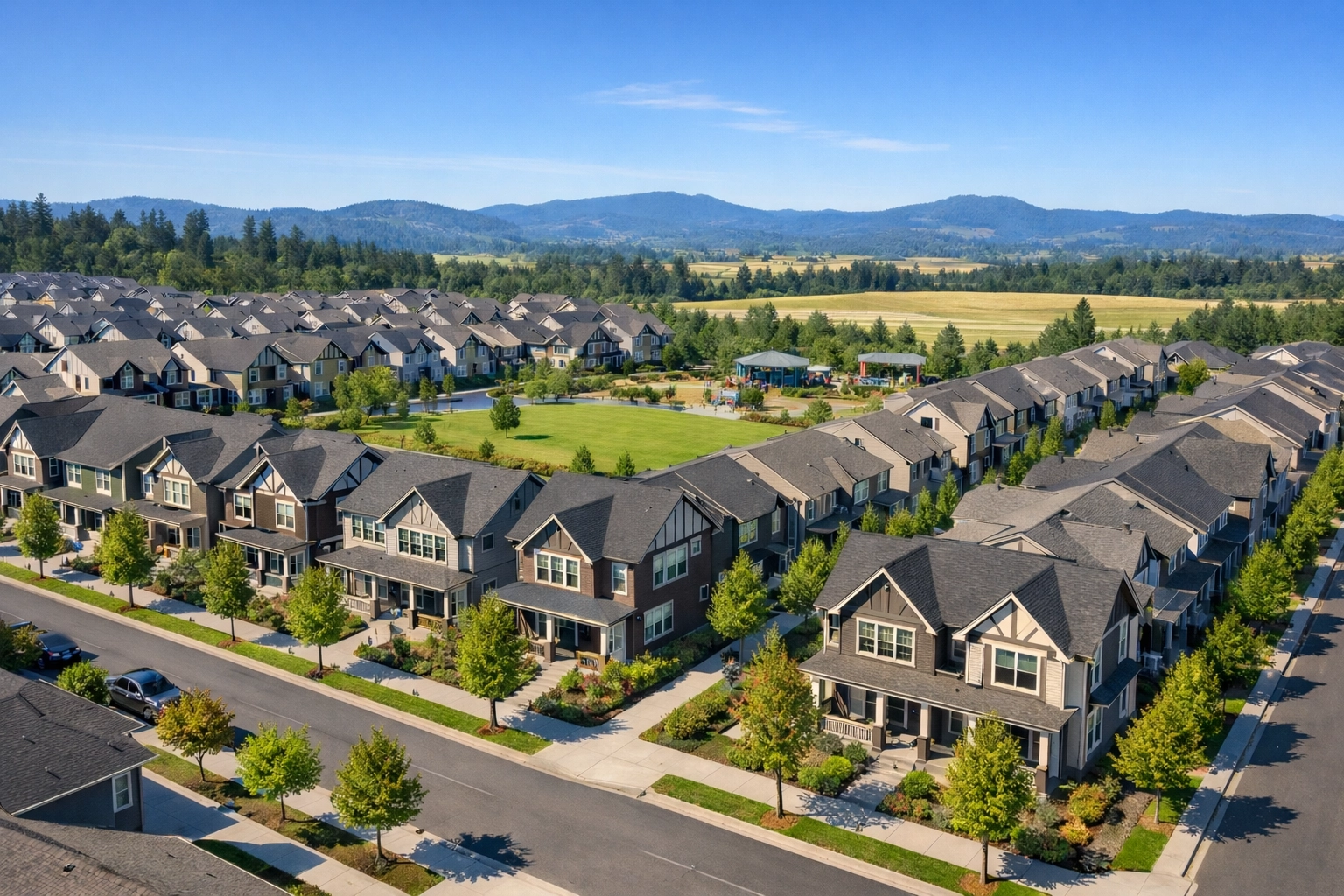 Residential neighborhood in Tigard, Oregon