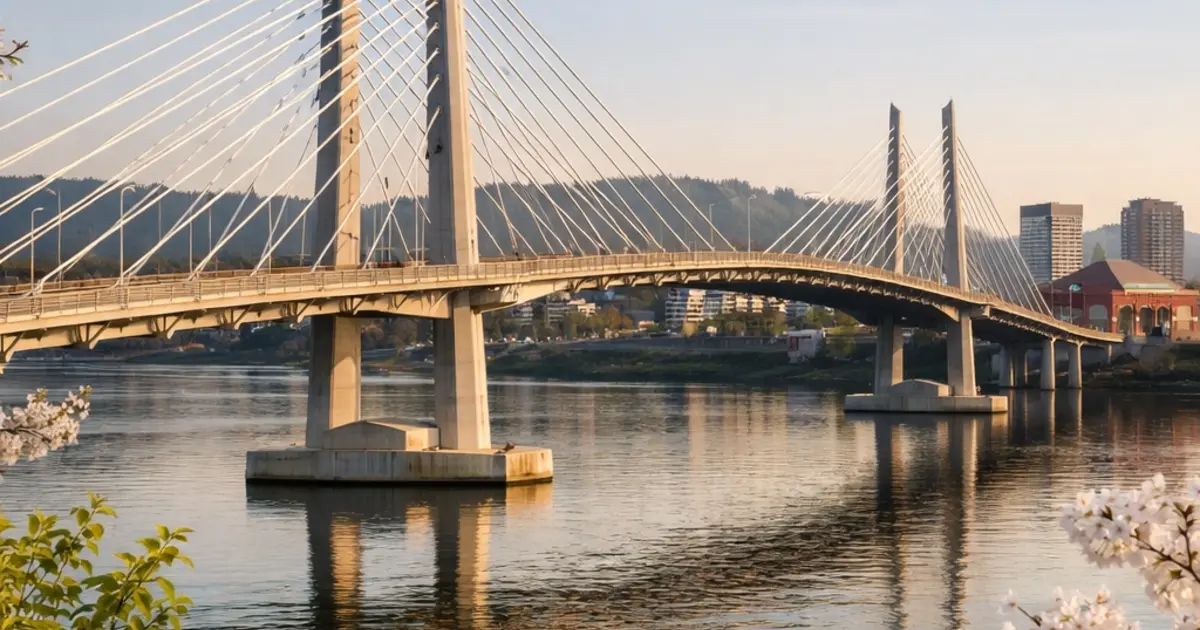 Tilikum Crossing bridge over the Willamette River, Portland, Oregon