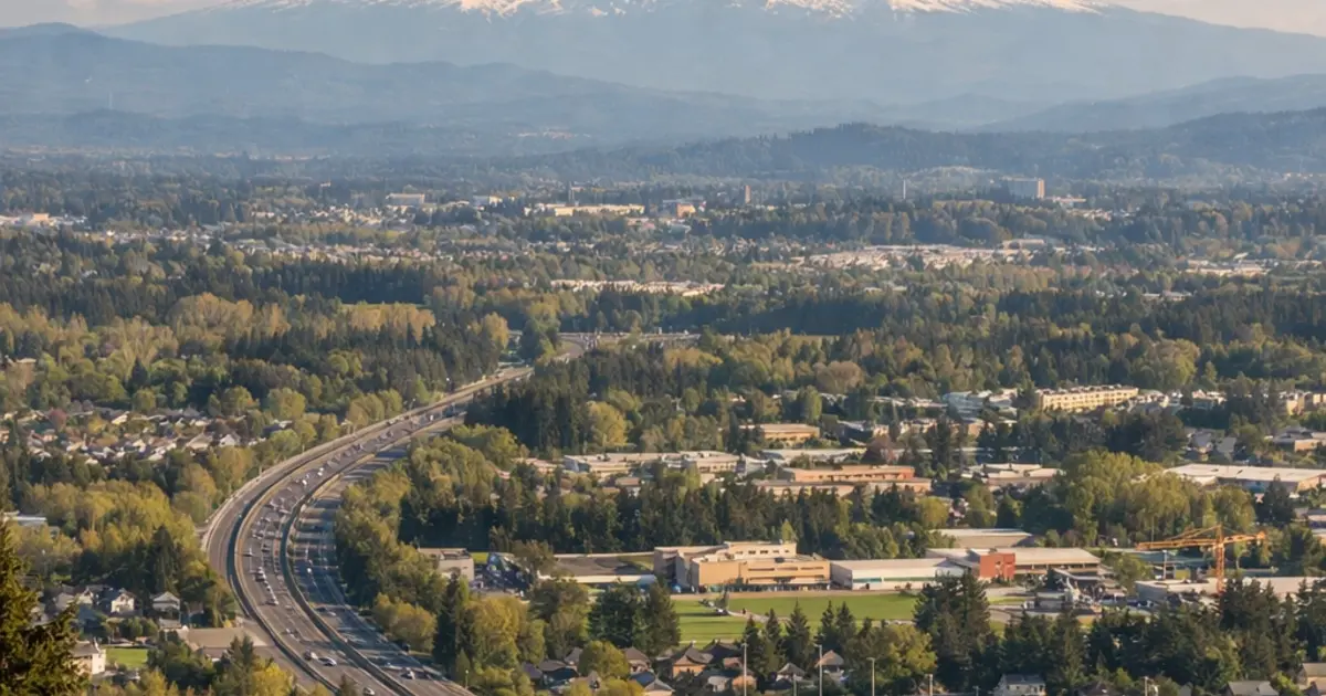 Aerial view of Tualatin Valley and Portland Metro, Oregon